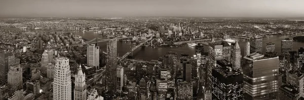 Manhattan Centrum Západu Slunce Střešní Panorama Pohled Městskými Mrakodrapy New — Stock fotografie