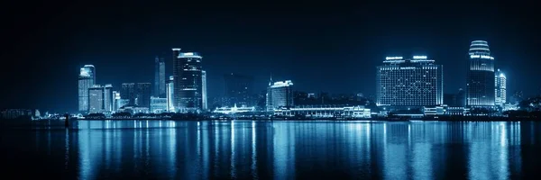 Міські Будівлі Вночі Набережній Сямені Фуцзянь Китай — стокове фото