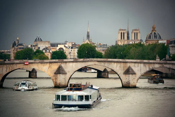 Río Sena París Con Puente Arquitectura Histórica — Foto de Stock