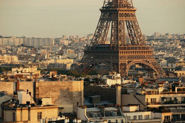 Paris Vista Para Telhado Skyline Torre Eiffel França — Fotografia de Stock