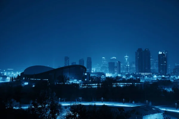 Calgary Stadtbild Alberta Bei Nacht Kanada — Stockfoto