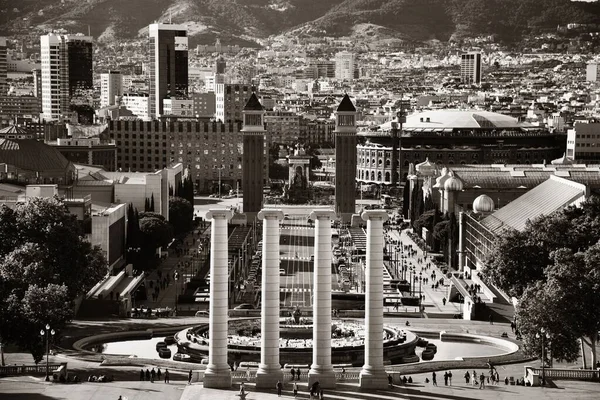 Landmärket Placa Espanya Barcelona Spanien — Stockfoto