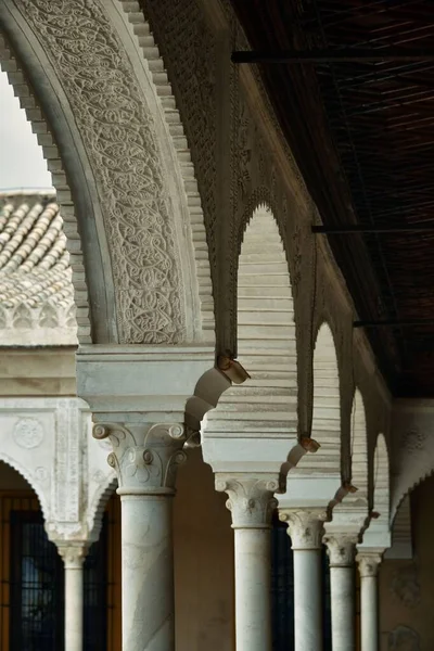 Casa Pilatos Courtyard Beautiful Patterns Decoration Seville Spain — Stock Photo, Image