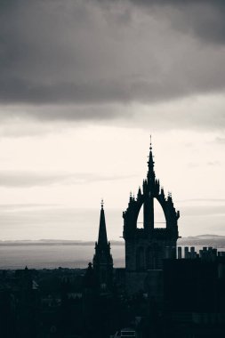 Edinburgh St Giles Katedrali ve çatı manzarası. Birleşik Krallık.