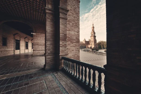 Plaza Espana Eller Spanien Square Närbild Sevilla Spanien — Stockfoto