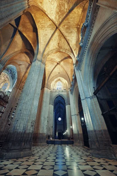 Vista Interior Catedral Santa Maria Catedral Sevilha Como Famoso Marco — Fotografia de Stock