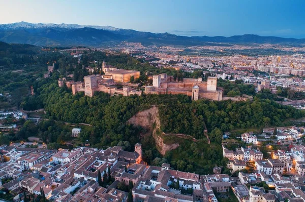 Alhambra Εναέρια Άποψη Ιστορικά Κτίρια Στη Γρανάδα Ισπανία — Φωτογραφία Αρχείου