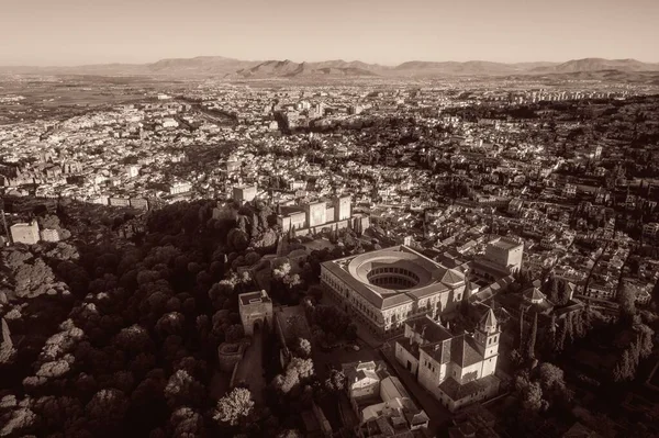Vista Aérea Alhambra Con Edificios Históricos Granada España —  Fotos de Stock