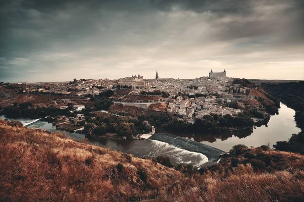 Panoramablick Auf Die Skyline Von Toledo Mit Historischen Gebäuden Spanien — Stockfoto