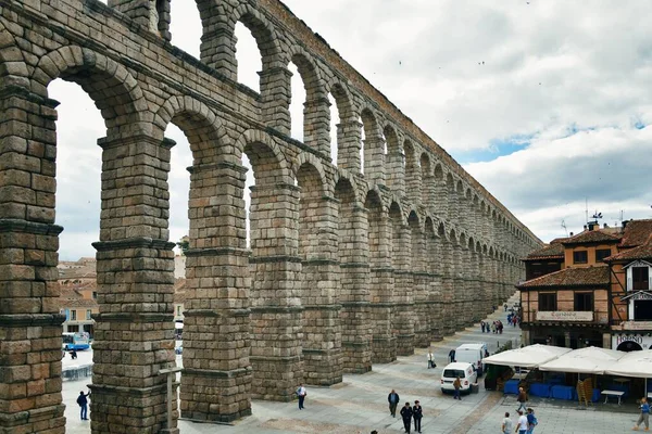 Сеговія Іспанія Травня 2019 Давньоримський Акведук Сеговії — стокове фото