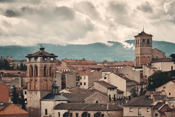 Segovia Panorama Historickou Budovou Zvonice Detailní Pohled Španělsku — Stock fotografie