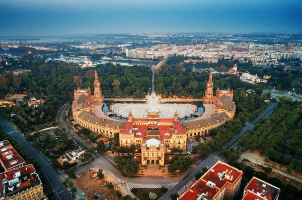 Plaza Espana Espanha Vista Aérea Quadrada Sevilha Espanha — Fotografia de Stock