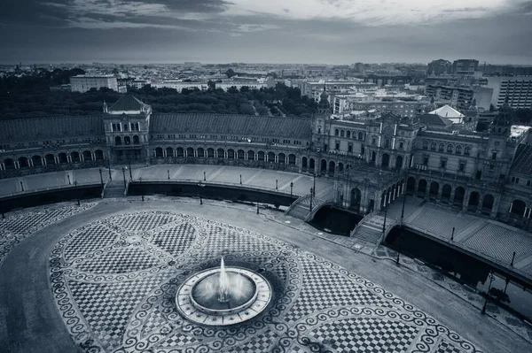 Plaza Espana Eller Spanien Square Luftudsigt Sevilla Spanien - Stock-foto