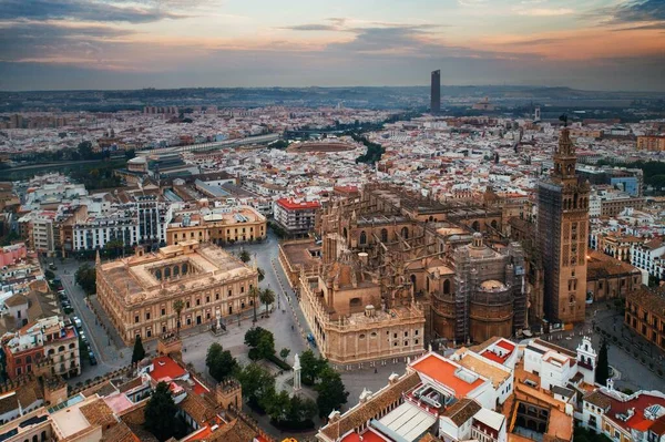 Catedral Santa María Sede Catedral Sevilla Vista Aérea Como Famoso —  Fotos de Stock