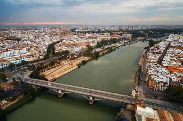 Sevilla Stadsbild Och Arkitektur Flygfoto Spanien — Stockfoto