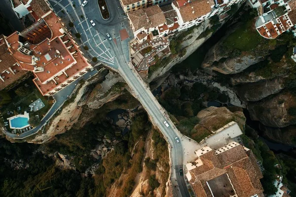 Puente Nuevo Vagy New Bridge Légi Felvétel Ronda Spanyolországban — Stock Fotó