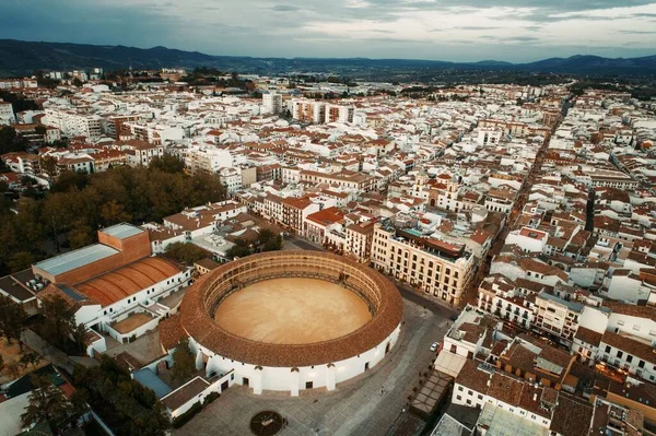 Plaza Toros Ronda Utsikt Över Luften Spanien — Stockfoto
