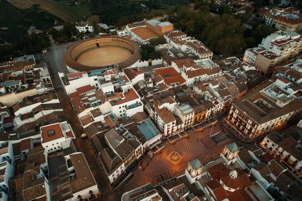 Luftutsikt Över Ronda Med Gamla Byggnader Spanien — Stockfoto