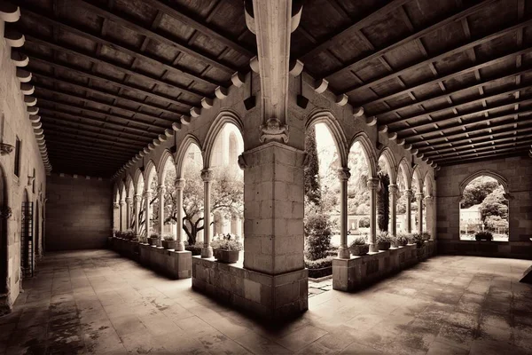 Walkway Santa Maria Montserrat Abbey Barcelona Spain — Stock Photo, Image