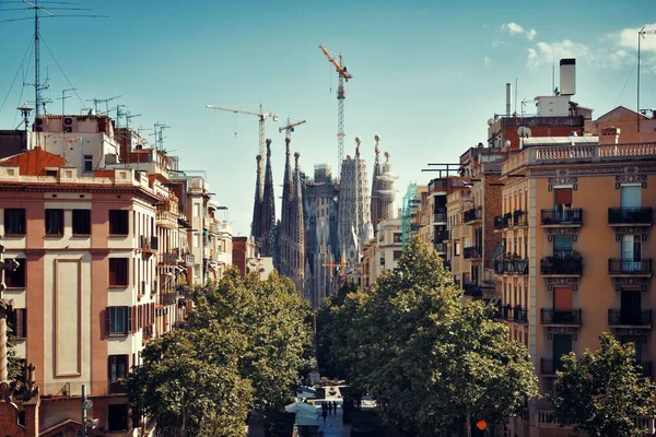 Sagrada Familia Calle Como Famoso Monumento Sitio Unesco Barcelona España — Foto de Stock