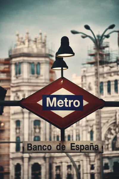 Madrid Spanya Sokak Tabelası — Stok fotoğraf