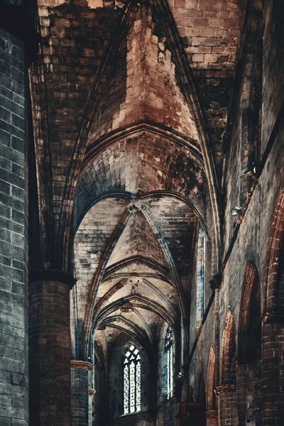 Basilica Santa Maria Del Mar Primo Piano Barcellona Spagna — Foto Stock