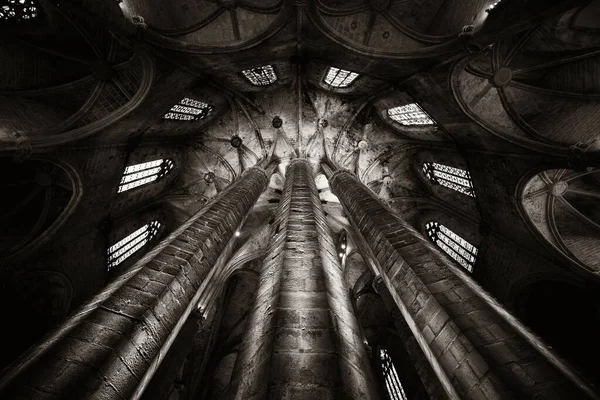 Βασιλική Της Santa Maria Del Mar Closeup Στη Βαρκελώνη Ισπανία — Φωτογραφία Αρχείου