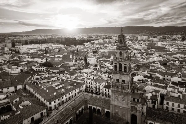 Mosquecathedral Bell Tower Crdoba Aerial View Sunset Night Spain — ストック写真