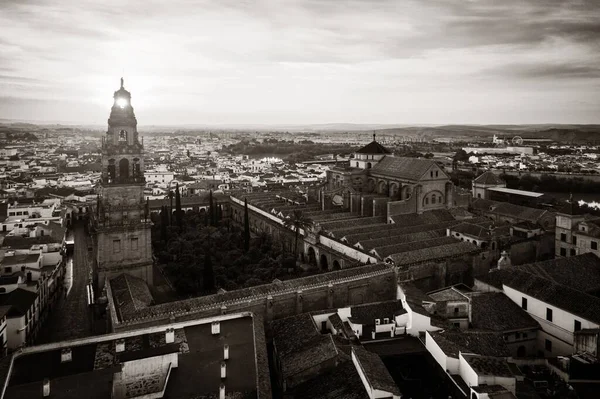 Mosquecathedral Bell Tower Crdoba Aerial View Sunset Night Spain — ストック写真