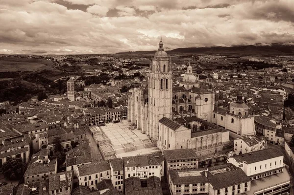 Luchtfoto Van Kathedraal Van Segovia Spanje — Stockfoto