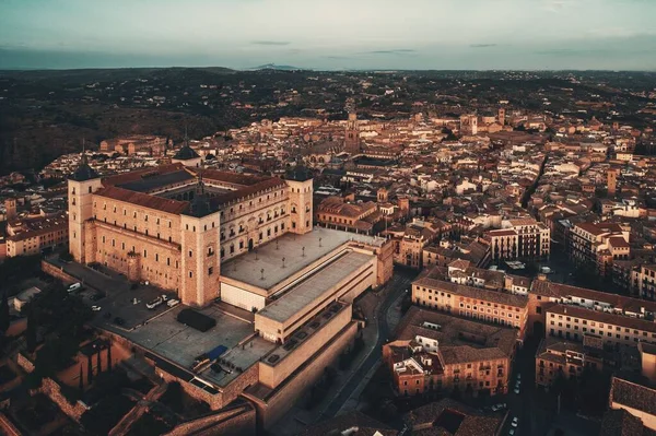 Flygfoto Från San Servandos Slott Vid Solnedgången Toledo Spanien — Stockfoto