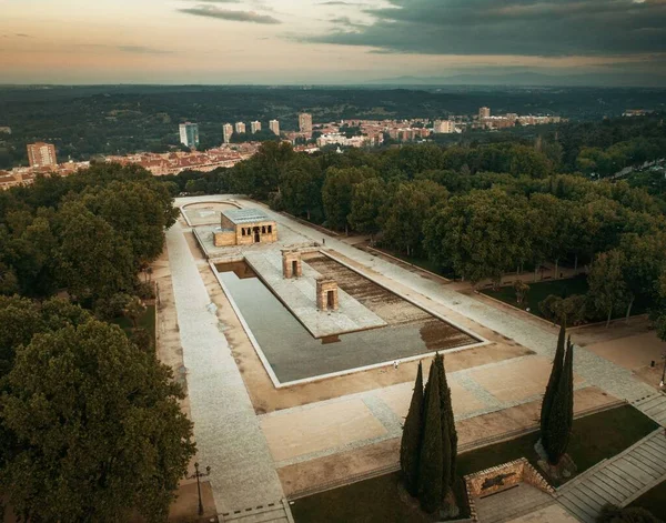 Madrid Temple Debod Aerial View Historical Buildings Spain — Stock Photo, Image