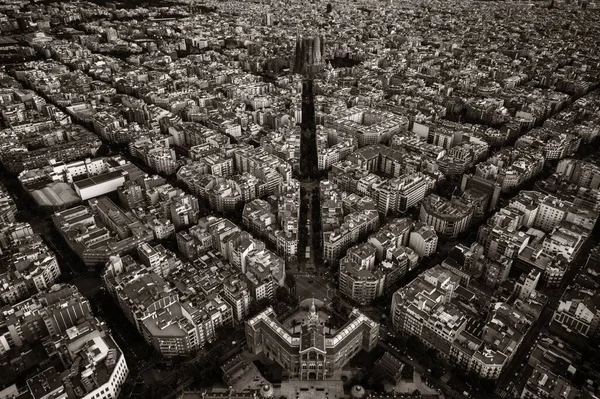 Barcelona Rua Vista Aérea Com Belos Padrões Espanha — Fotografia de Stock