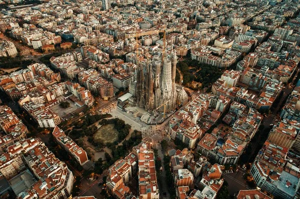 Barcelona Ulice Letecký Pohled Krásnými Vzory Španělsku — Stock fotografie