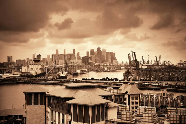 Вид Воздуха Город Сингапур — стоковое фото