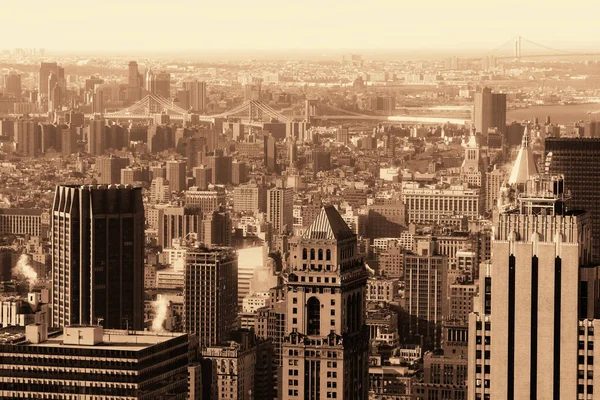 New York City Skyskrapor Tak Urban Utsikt — Stockfoto