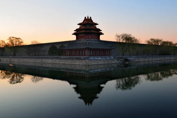 Silueta Del Palacio Imperial Por Mañana Beijing — Foto de Stock