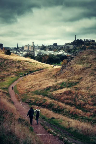 Edimburgo Vista Topo Arthur Seat Holyrood Park — Fotografia de Stock