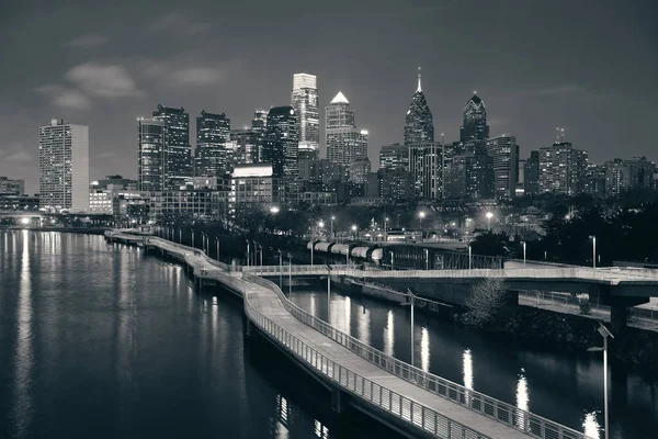 Skyline Filadelfia Por Noche Con Arquitectura Urbana —  Fotos de Stock