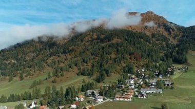 picturesque landscape of village at alpine valley, Dolomites, Italy 