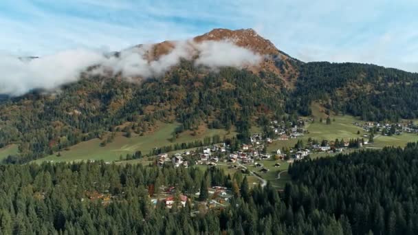 Paisagem Pitoresca Aldeia Vale Alpino Dolomites Itália — Vídeo de Stock