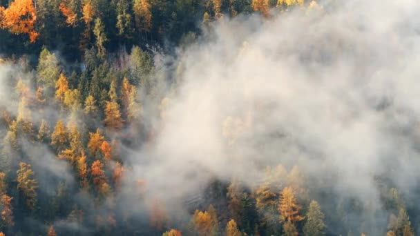 Pittoresk Alpenlandschap Mistige Bergen Dolomieten Italië — Stockvideo