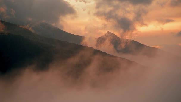 Zonsondergang Uitzicht Pittoresk Alpenlandschap Dolomieten Italië — Stockvideo