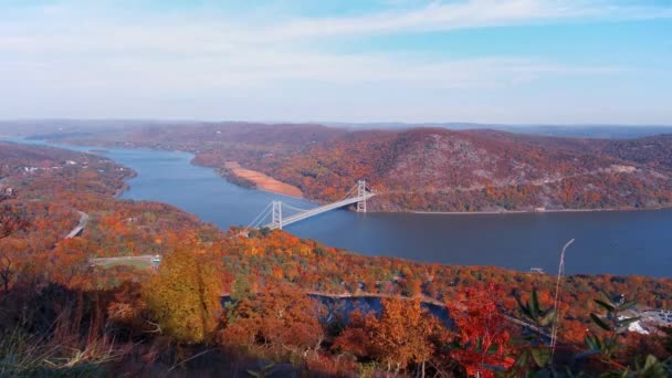 Luchtfoto Van Hudson River Valley Video — Stockvideo