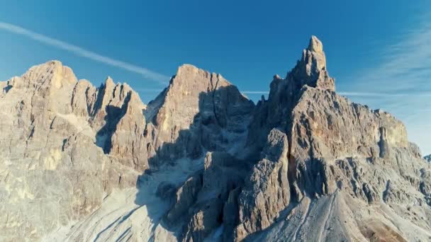 Vue Aérienne Paysage Rocheux Pittoresque Dolomites Italie — Video