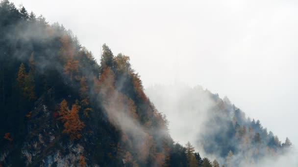 Paysage Alpin Pittoresque Montagnes Brumeuses Dolomites Italie — Video