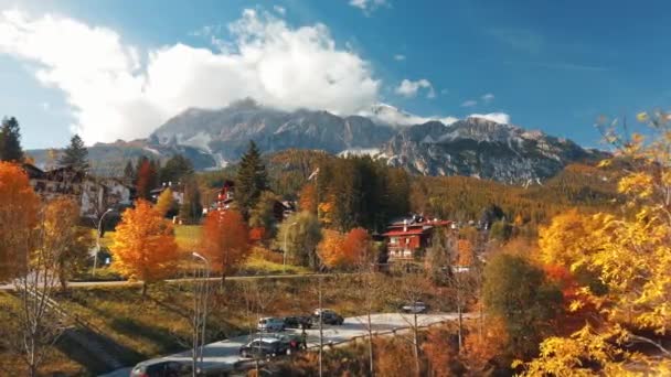 Antike Architektur Von Cortina Südliche Dolomitische Alpen Der Venetischen Region — Stockvideo