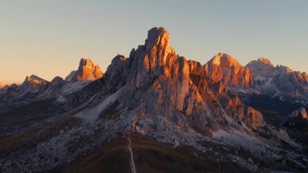 Aerial View Picturesque Alpine Landscape Dolomites Italy — 비디오