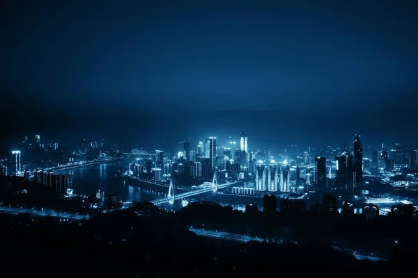 Chongqing stedelijke gebouwen nacht — Stockfoto