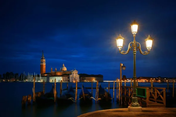 Venice at night and San Giorgio Maggiore church